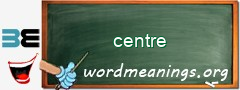 WordMeaning blackboard for centre